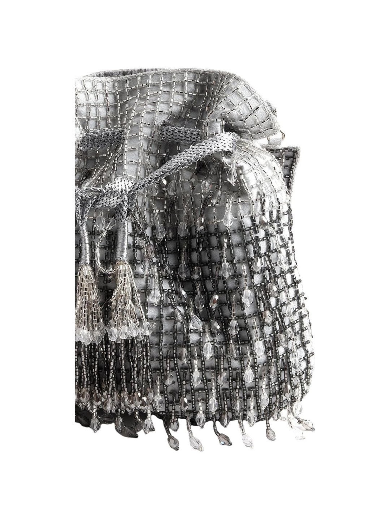 Odette Silver Embellished Potli