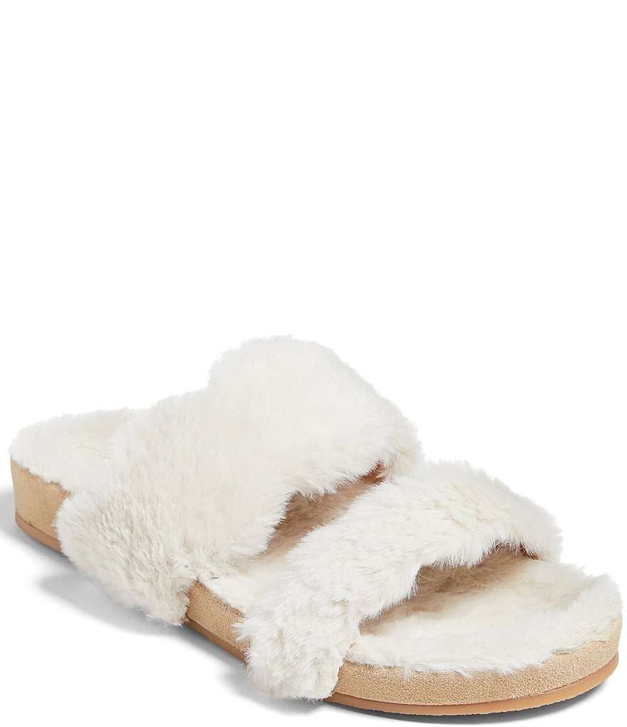 Jack Rogers Lauren Comfort Cozy Faux Fur Slides