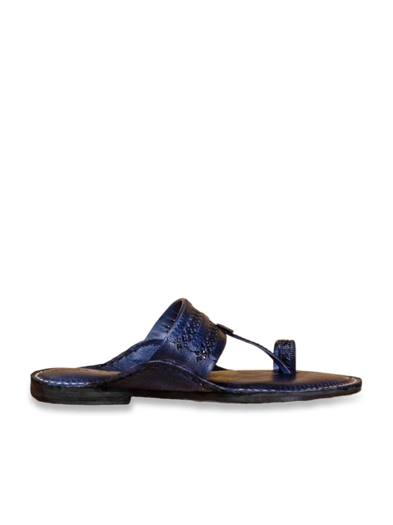 Kalapuri Men's Navy Kolhapuri Sandals