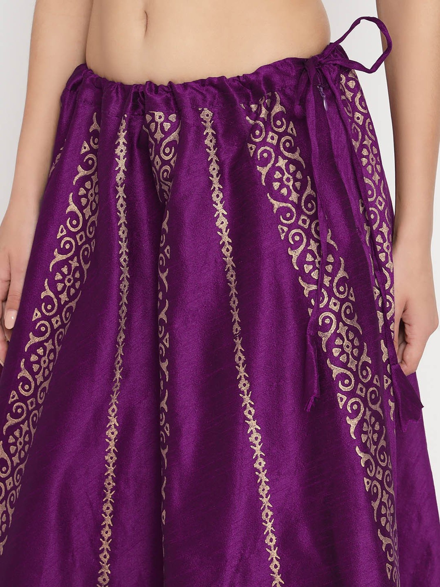 studiorasa Purple Hand Block Print Skirt