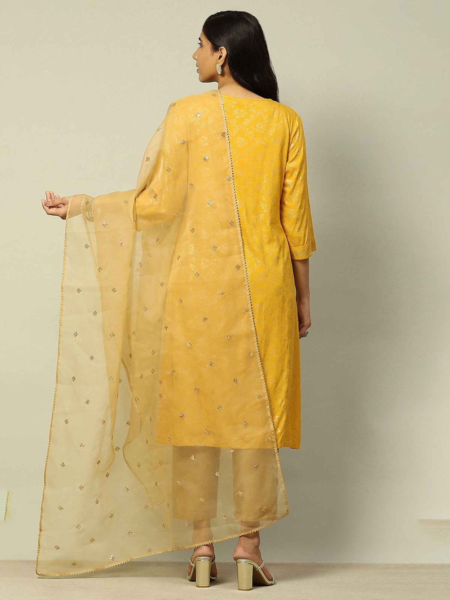 Rangriti Gold Embroidered Dupatta