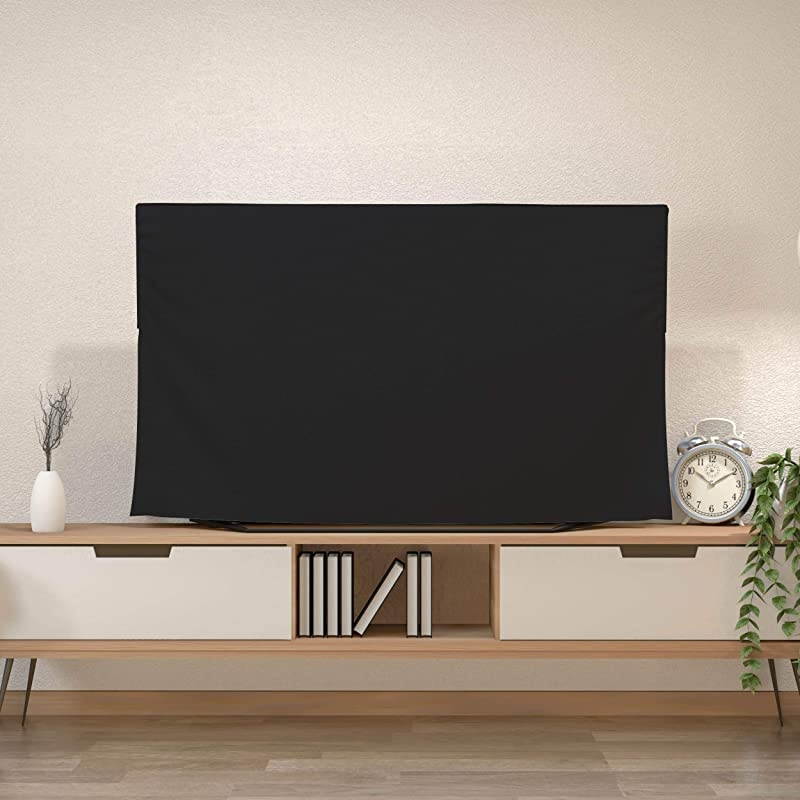 55 inch TV Cover Indoor Screen Protector for Flat Screen TV Clean Dust Cover Enclosure for Flatscreen Television Smart TVs Cloth Fabric Cover Size 50 x 31 inch Made in USA Black