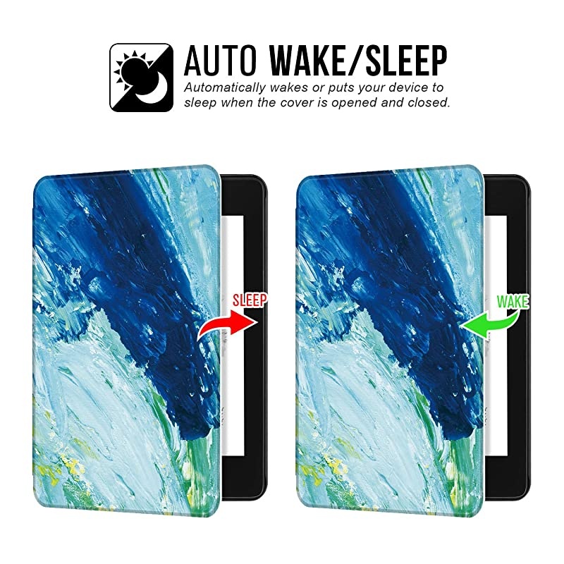 WaterSafe Case for Kindle Paperwhite 2018 PU Leather Smart Cover with Auto WakeSleep Fits  the latest Kindle Paperwhite Leather Cover 10th Generation2018K10 The Oil Painting