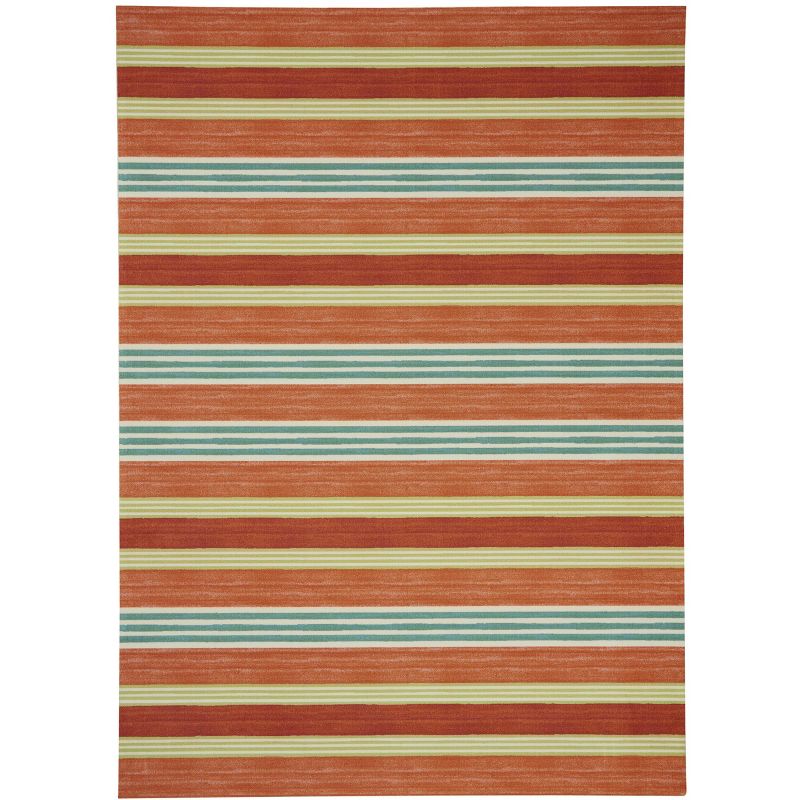 7'9"x10'10" Rectangle Indoor and Outdoor Area Rug Orange - Waverly