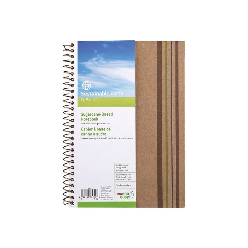 Sustainable Earth Wirebound 1 Subject Notebook 9 1/2" x 6" Each (16769) 749565