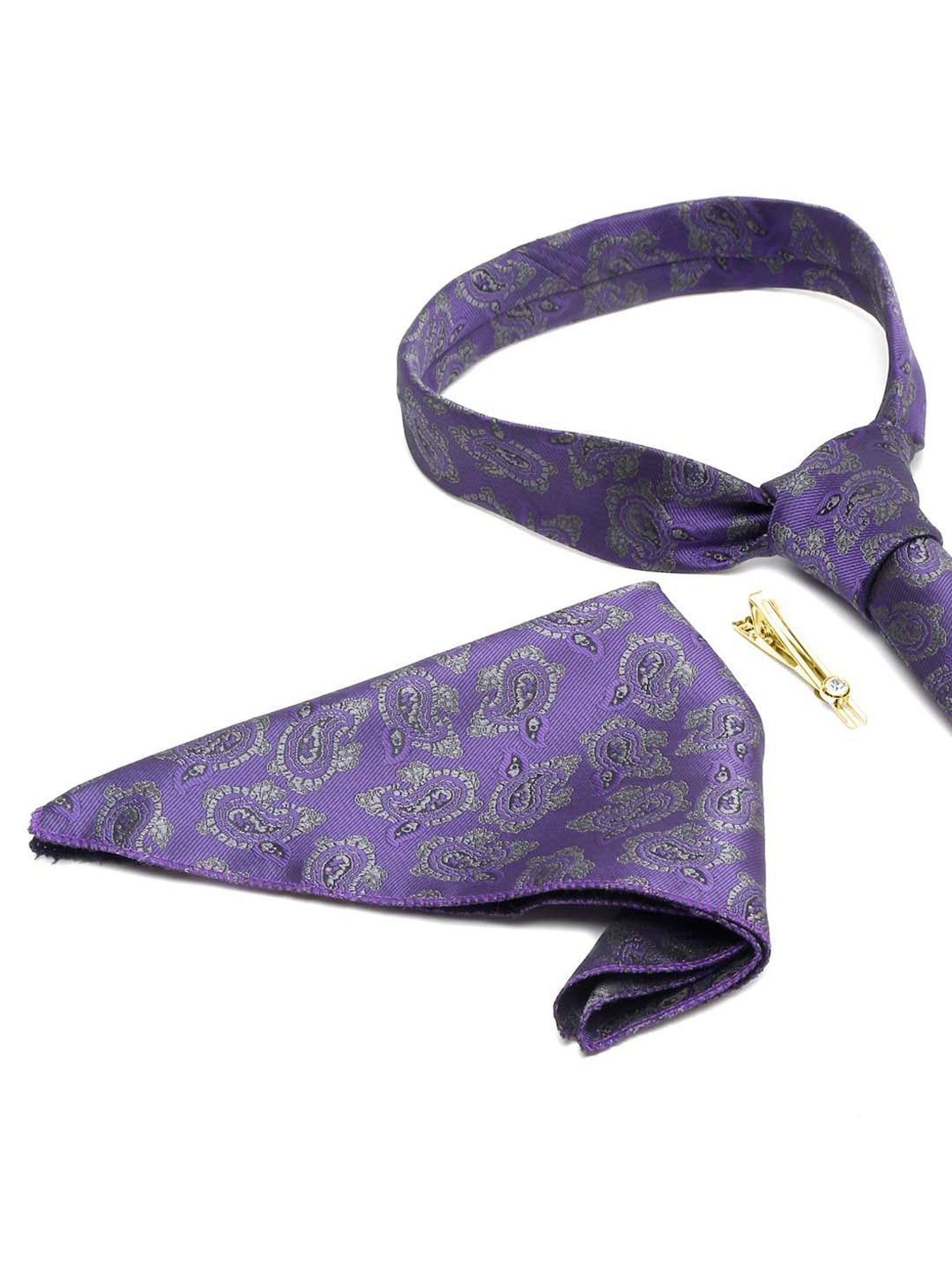 Louis Stitch Purple Printed Necktie Gift Set - Set of 3