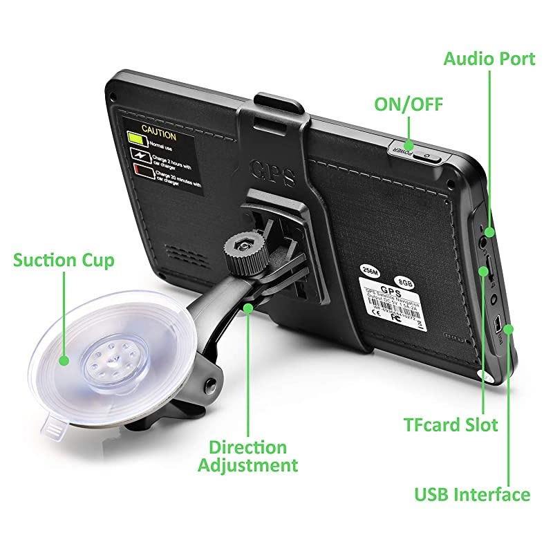 GPS Navigation for Car,  7&rdquo; Touch Screen 8GB Real Voice Spoken Turn-by-Turn Direction Reminding Navigation System for Cars, Vehicle GPS Satellite Navigator with Free Lifetime Map Update (Black)