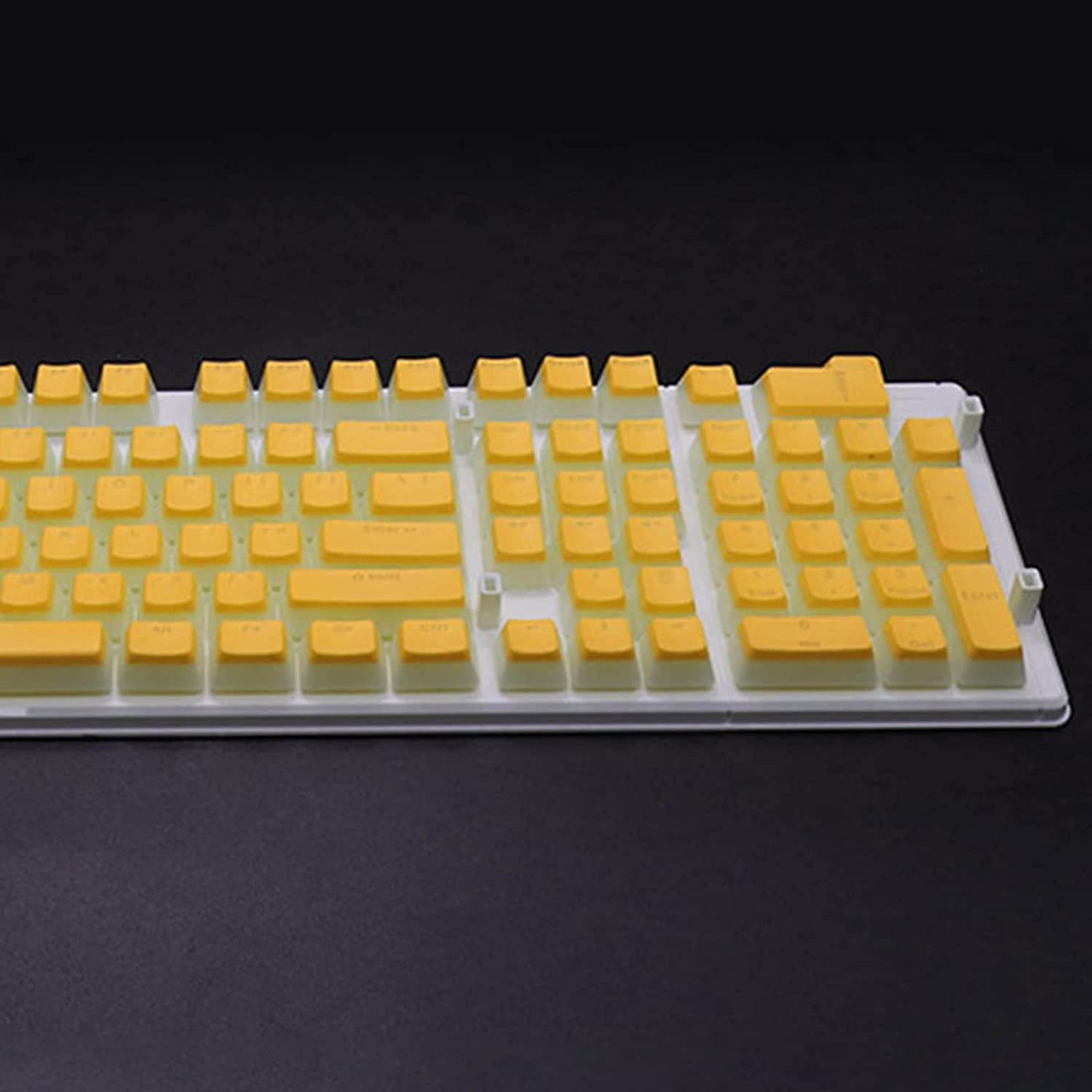 Homyl 108 Keys Keycaps Double Shot PBT Pudding Keycap Set DIY for Cherry MX RGB Mechanical Keyboard - Yellow