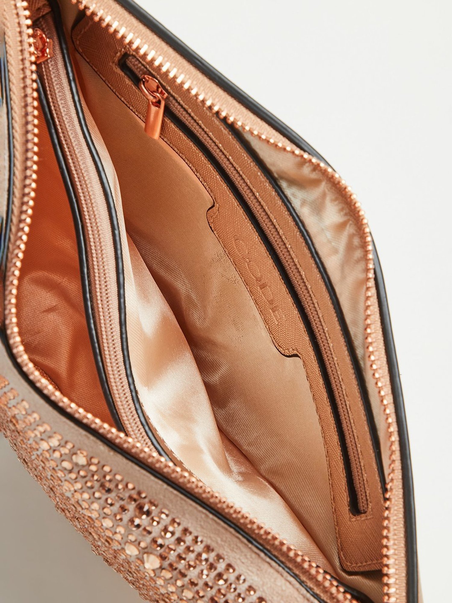 Code by Lifestyle Peach Embellished Shoulder Bag