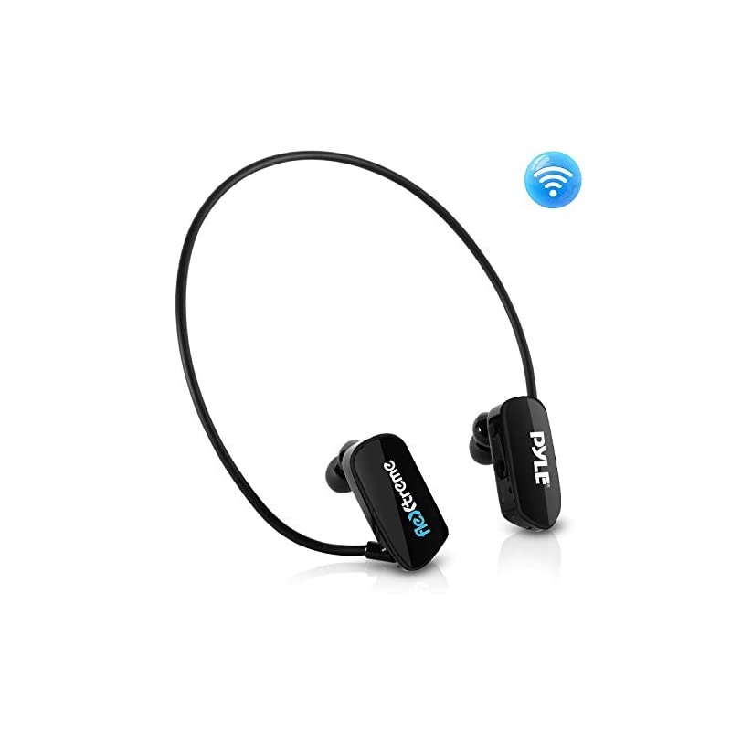 MP3 Player Bluetooth Headphone Waterproof Swim IPX8 Flexible WrapAround Style Headphones Builtin Rechargeable Battery Bluetooth w 8GB Flash Memory Replacement Earbuds PSWP28BK Black