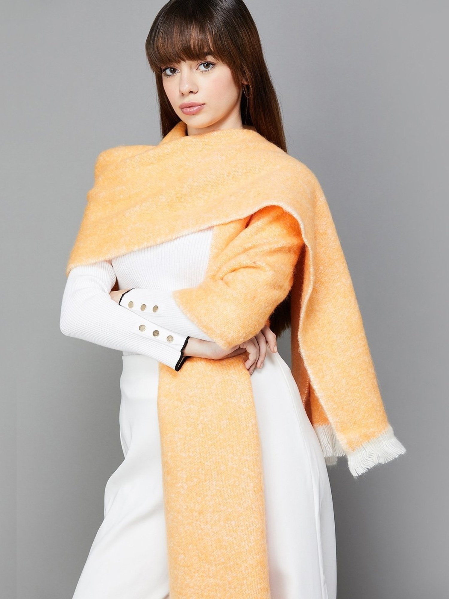 Ginger by Lifestyle Orange Plain Stole