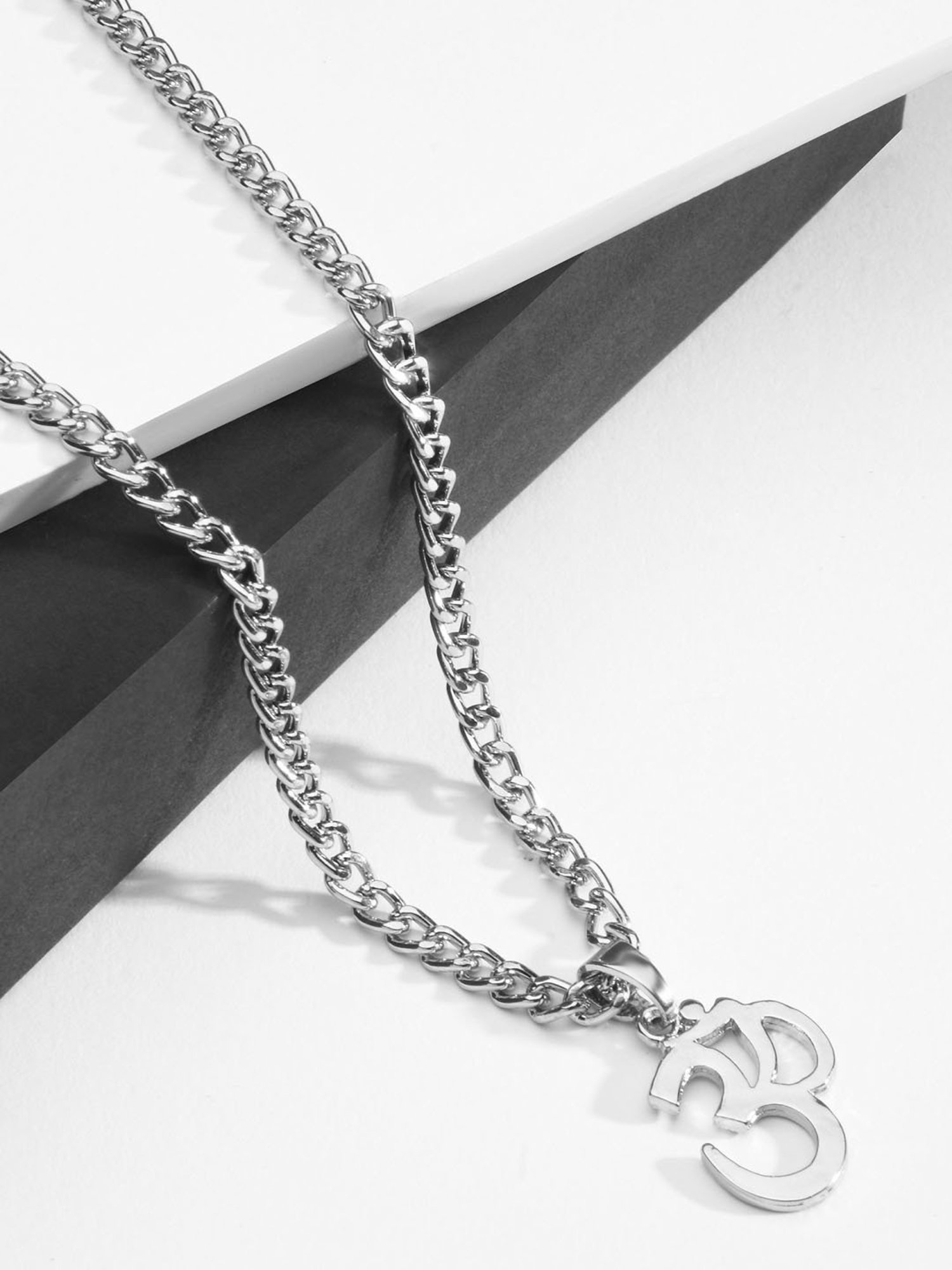 The Bro Code Silver-Plated OM Pendant Necklace for Men