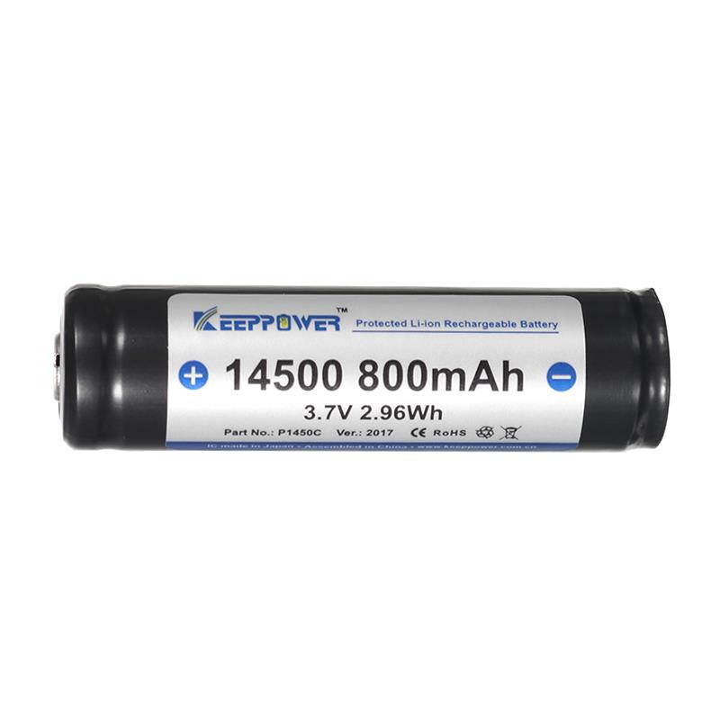 KeepPower P1450C 3.7V 800mAh Protected Rechargeable 14500 Li-ion Battery