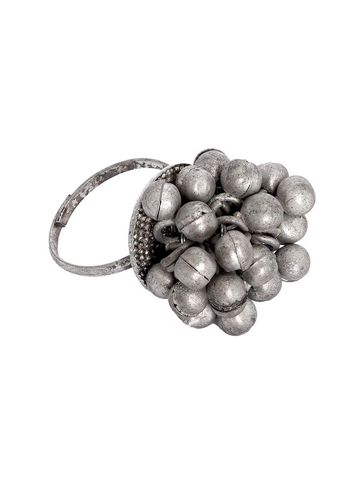 Teejh Selvi Ghungroo Silver Oxidized Ring