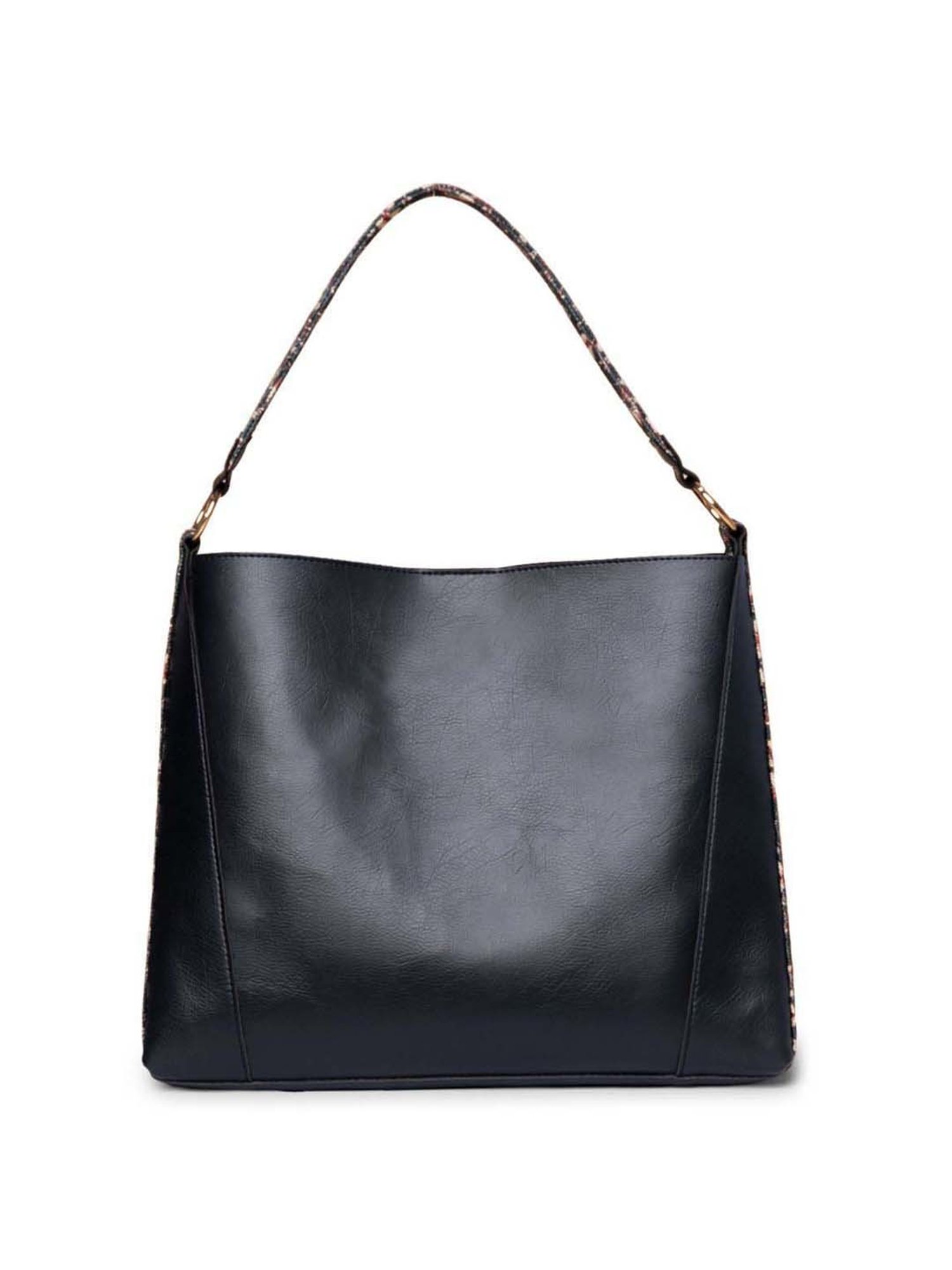 ZOUK Black Printed Large Tote Handbag