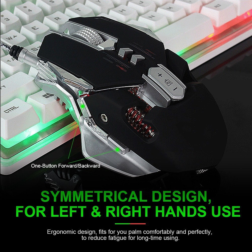 G9 USB Wired Gaming Mouse Mechanical Game Mice Adjustable 3500DPI 7 Programmable Buttons LED Lighting Effect