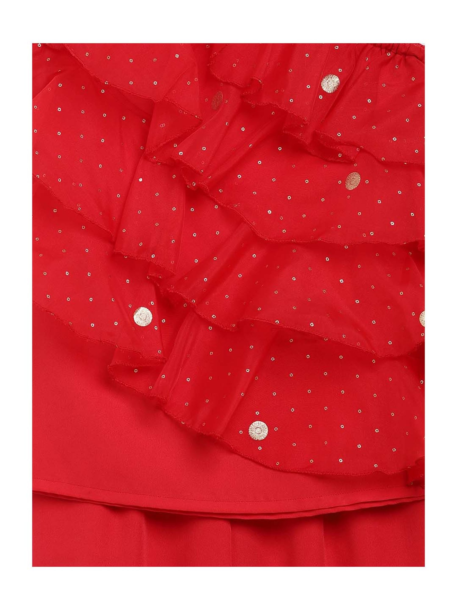 Ahalyaa Kids Red Printed Top & Pants