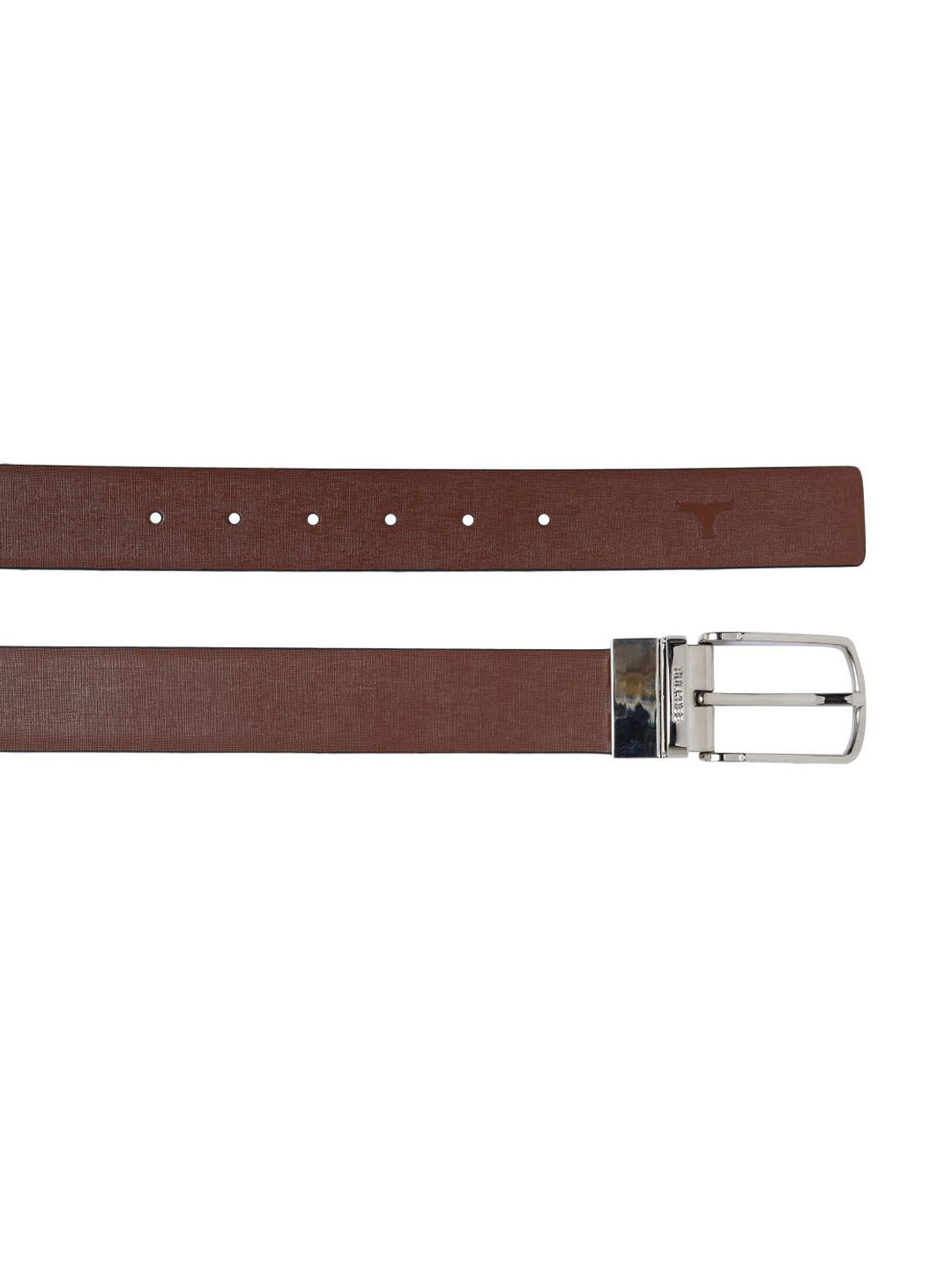 Bulchee Black & Tan Leather Solid Reversible Belt
