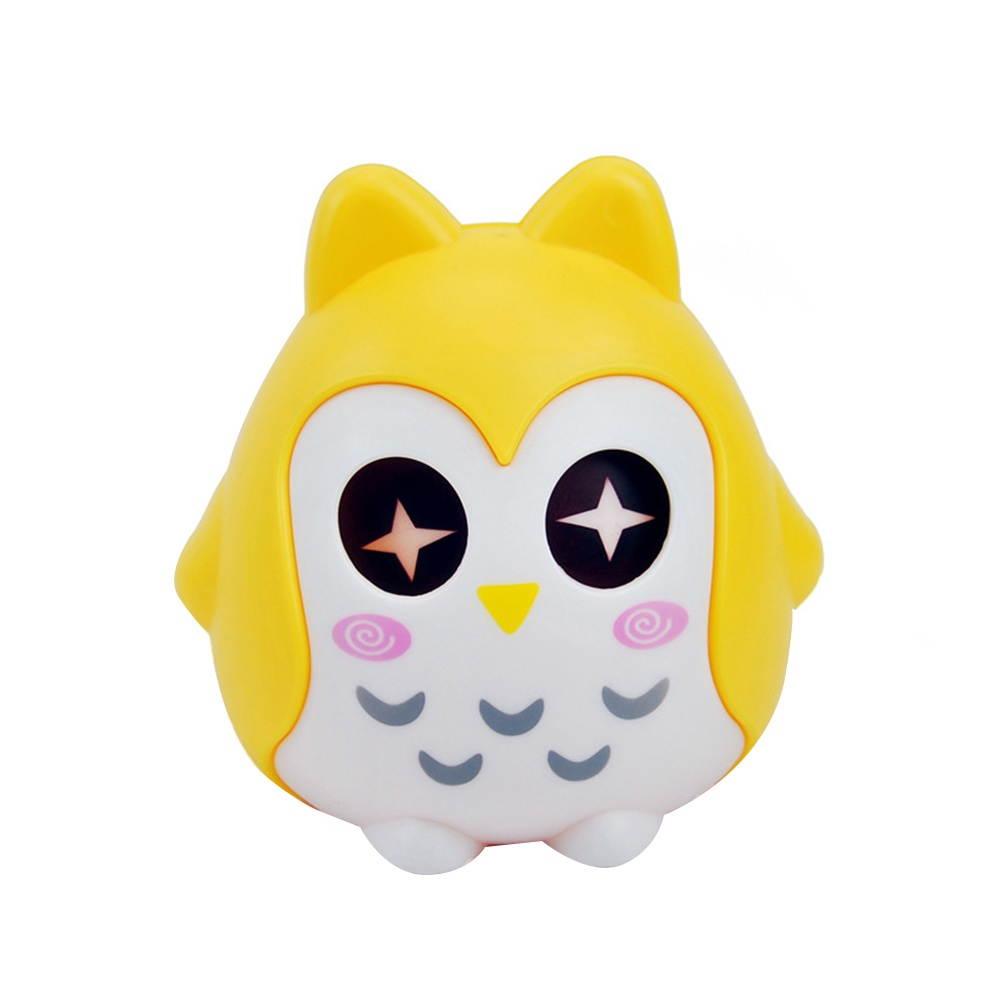 Owl Shaped Piggy Bank Cartoon Money Coins Bank Saving Box with Moving Eyes (Blue)