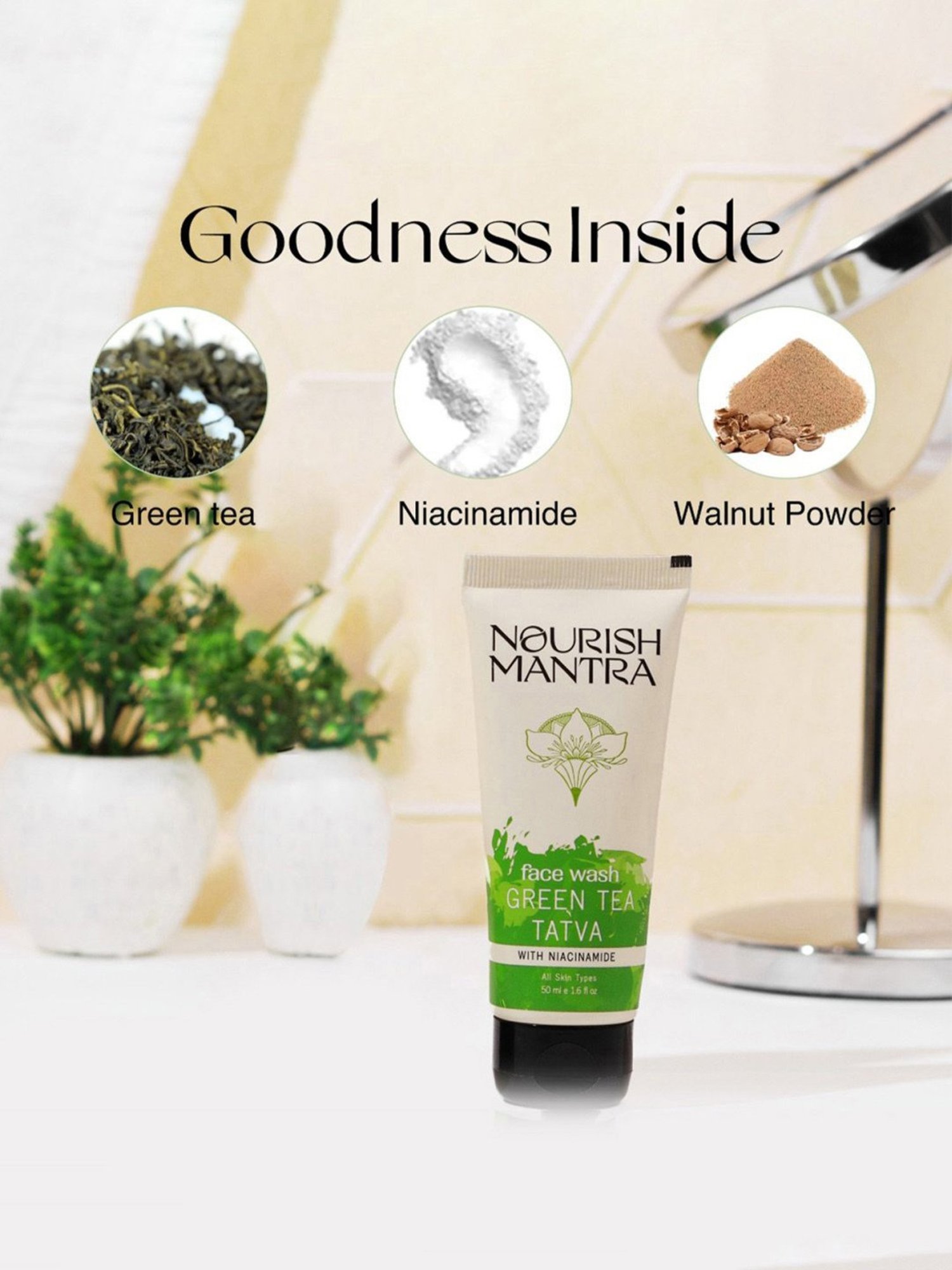 Nourish Mantra Green Tea Tatva Face Wash - 50 ml