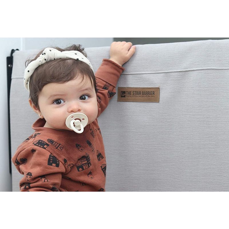 The Stair Barrier Regular Wall to Wall Single Panel Swing Gate with Fabric Slipcover Baby and Pet Safety Gate, 27 to 42.5 Inch, Charcoal Snow