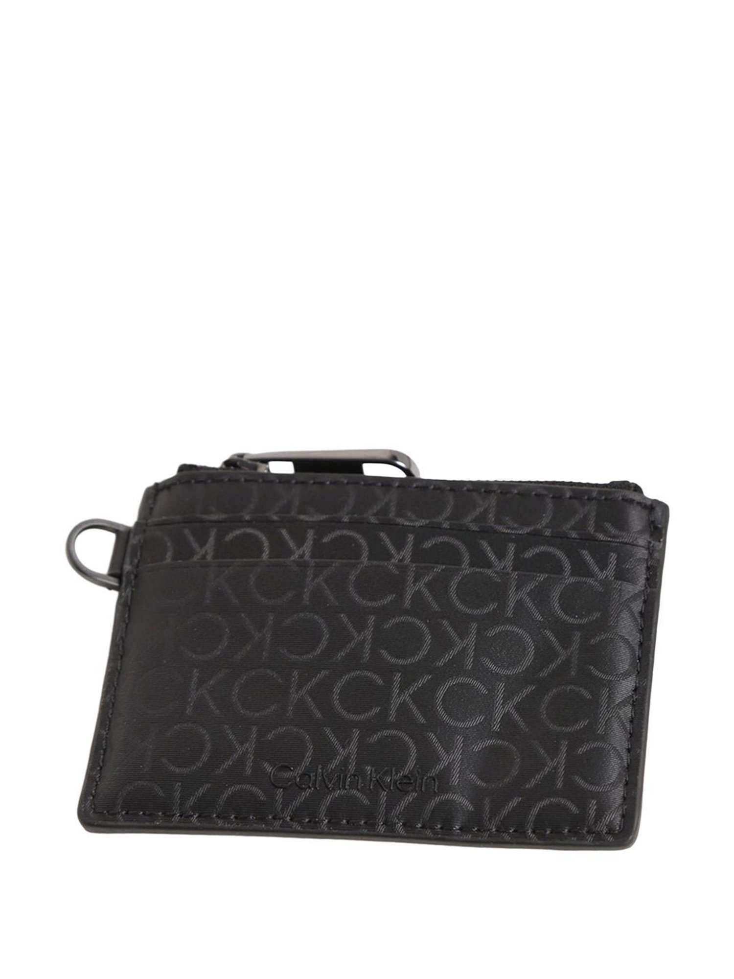 CALVIN KLEIN Black ELEVATED 4CC Logo Card Case