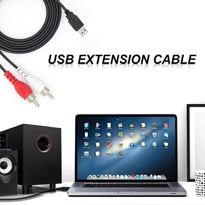 5 Ft15m USB 20 Male to 2 RCA Male Video AV AV Converter Camcorder Audio Capture Card Splitter Adapter Cable for TVMacPC USB 20 Male to RCA Male