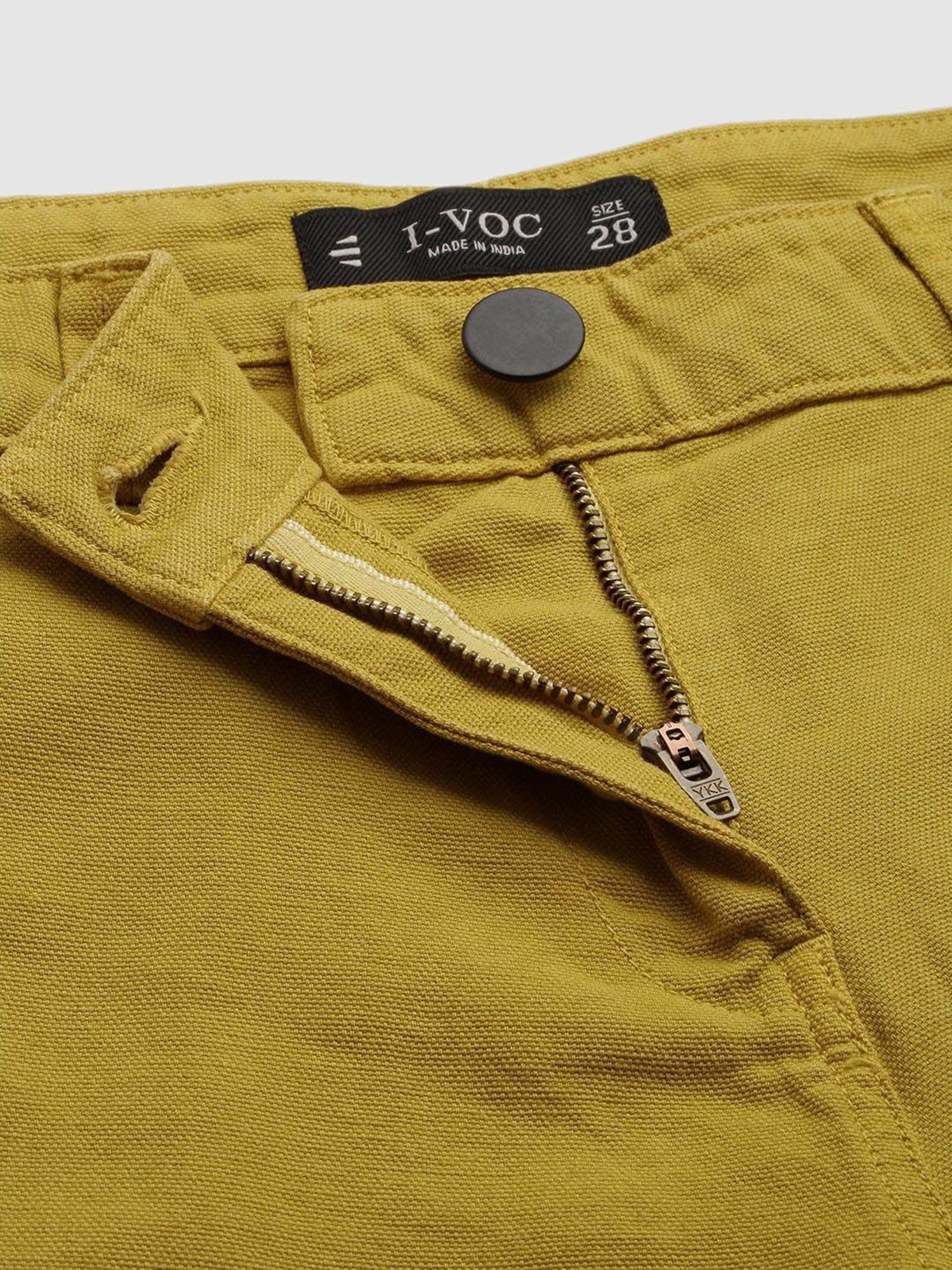 IVOC Mustard Cotton Mid Rise Capris