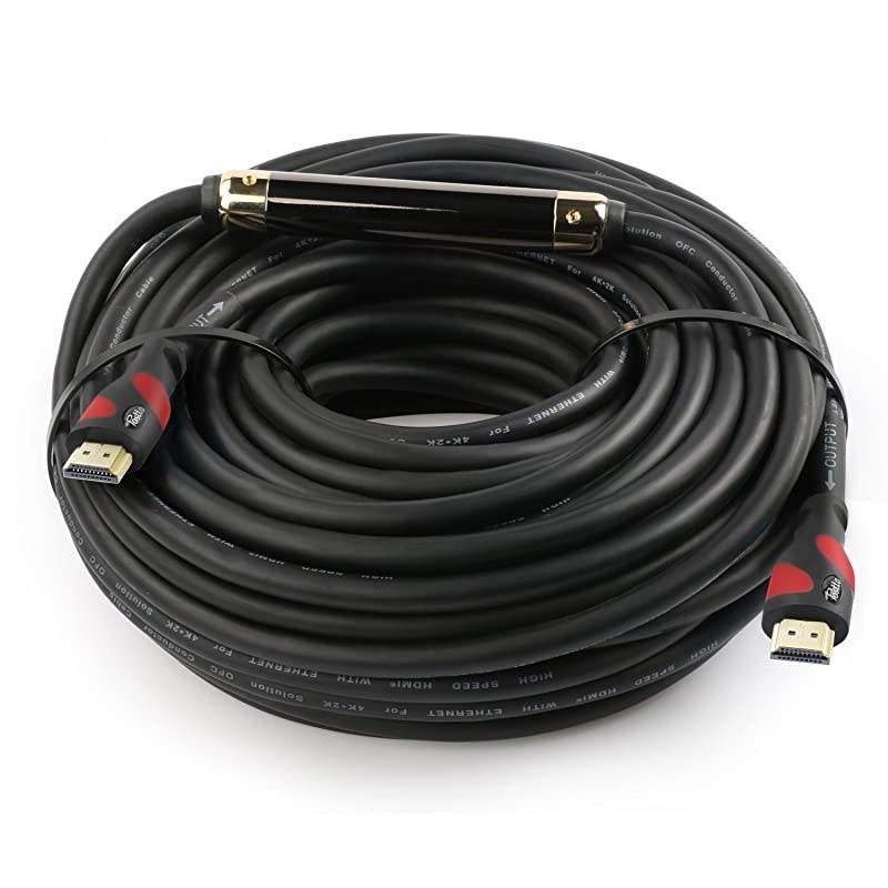 HDMI Cable75 Feet Yellow HDMI 20V with Builtin Signal BoosterSupport 4K3D1080PEthernetAudio Return Ultra HD1 Pack