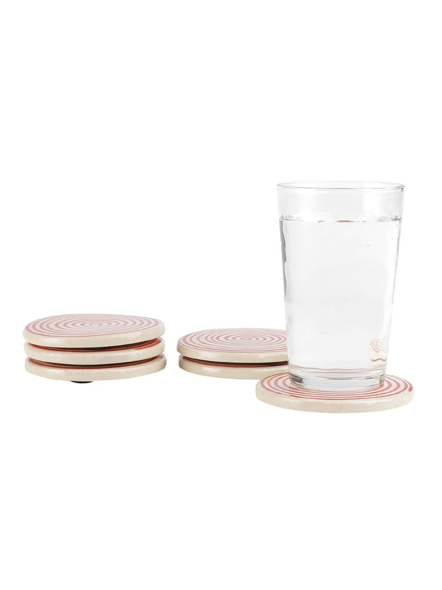 VarEesha Red Ceramic Coasters - Set of 6