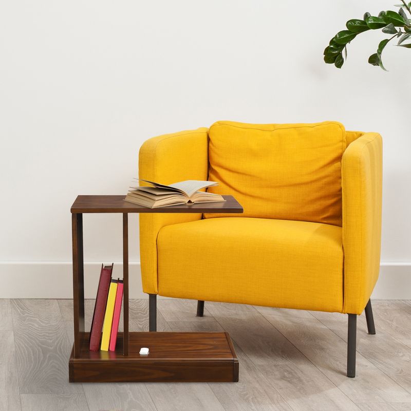 Monroe C Table with Concealed Drawer Mocha Brown - Flora Home