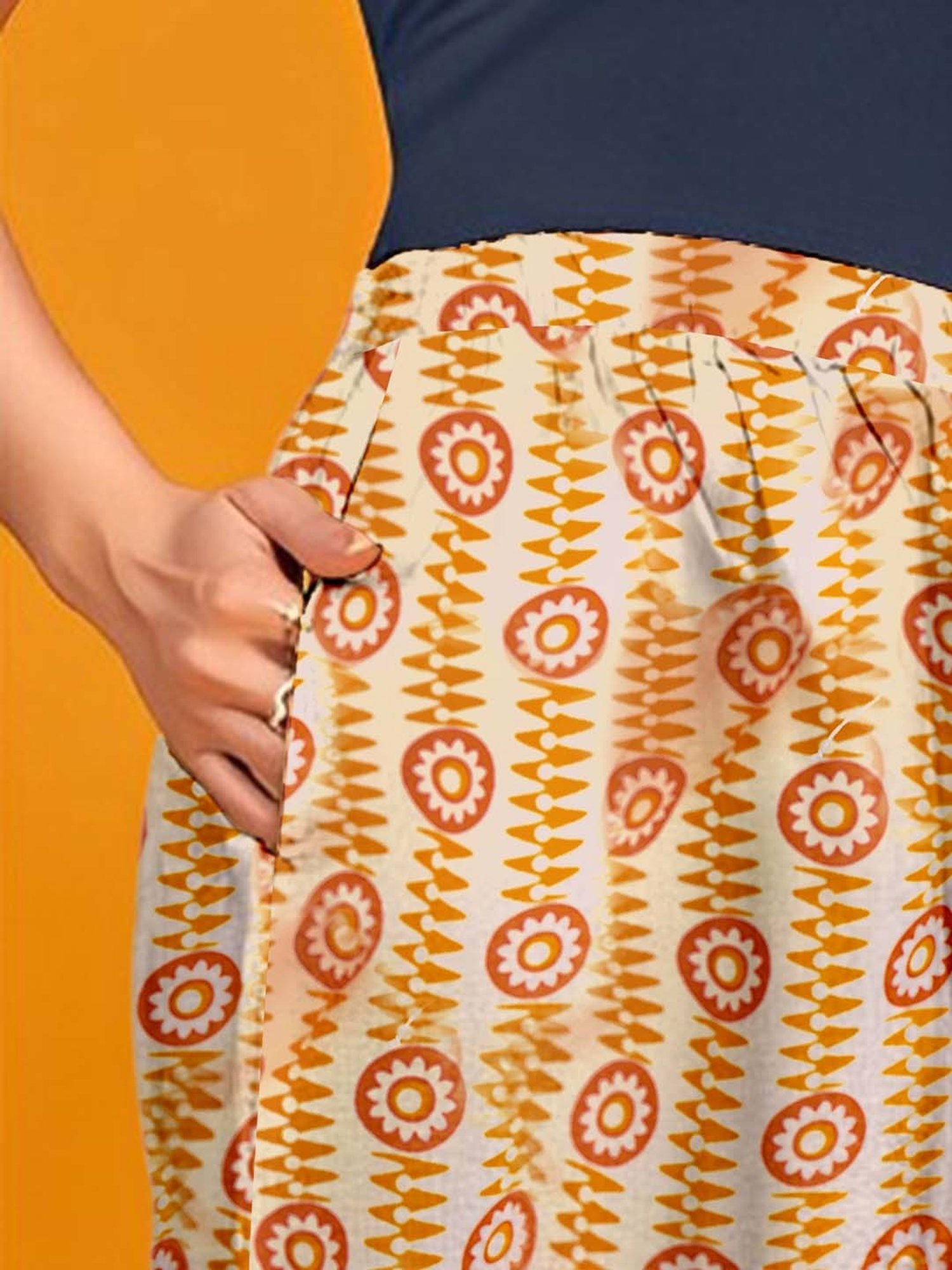 Skylee White & Yellow Floral Kurta With Pant & Dupatta