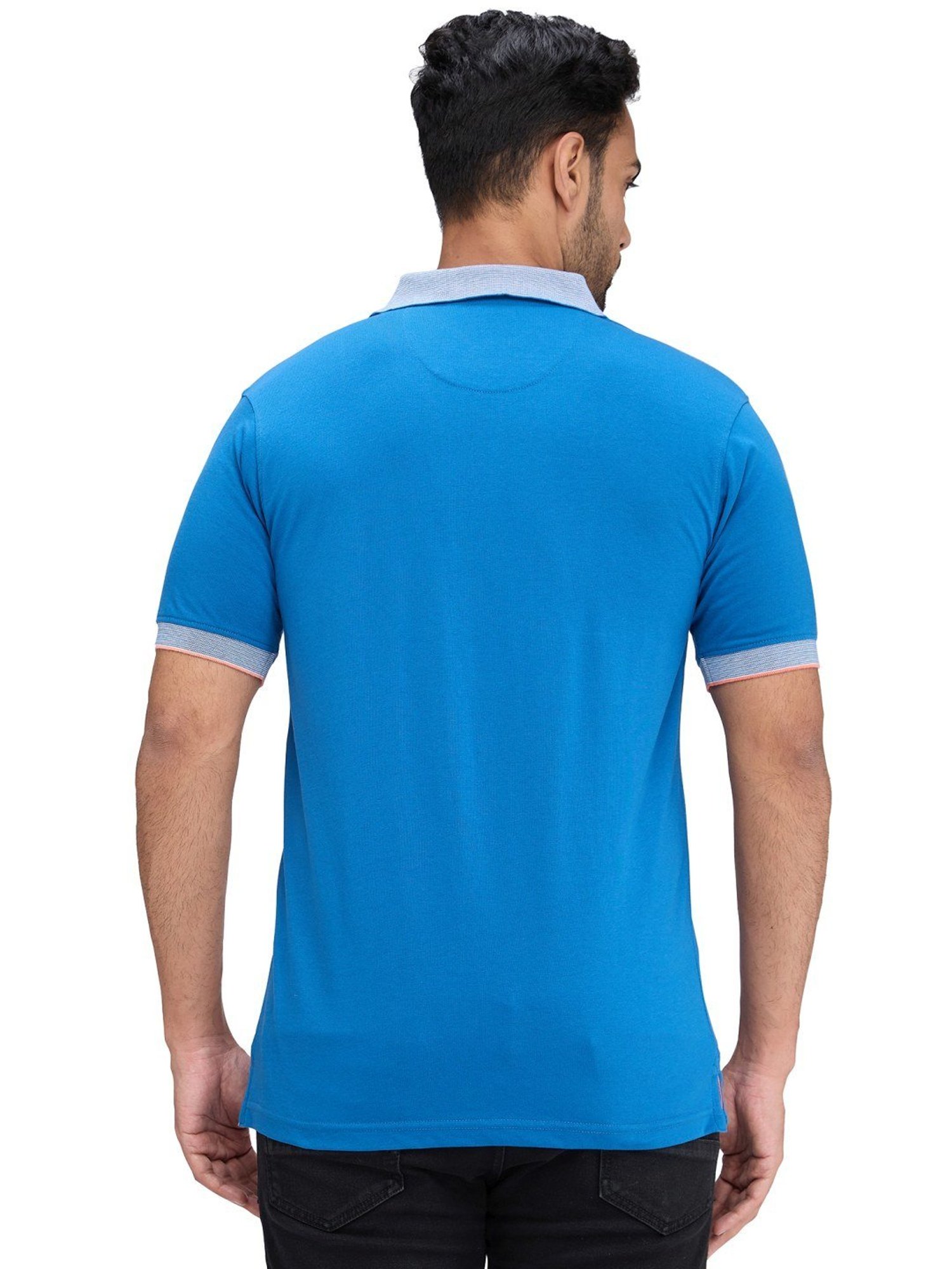 Park Avenue Blue Slim Fit Polo T-Shirt