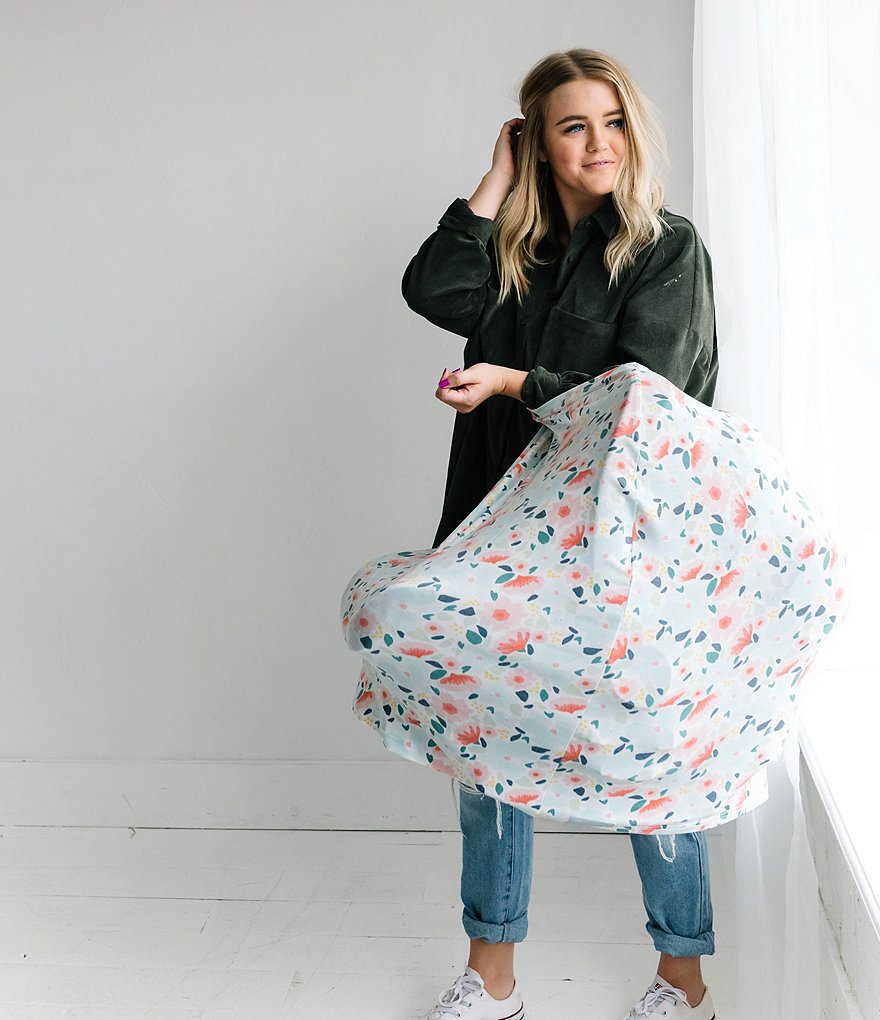 Copper Pearl Baby Girls Leilani Floral Print 5-In-1 Multi-Use Cover