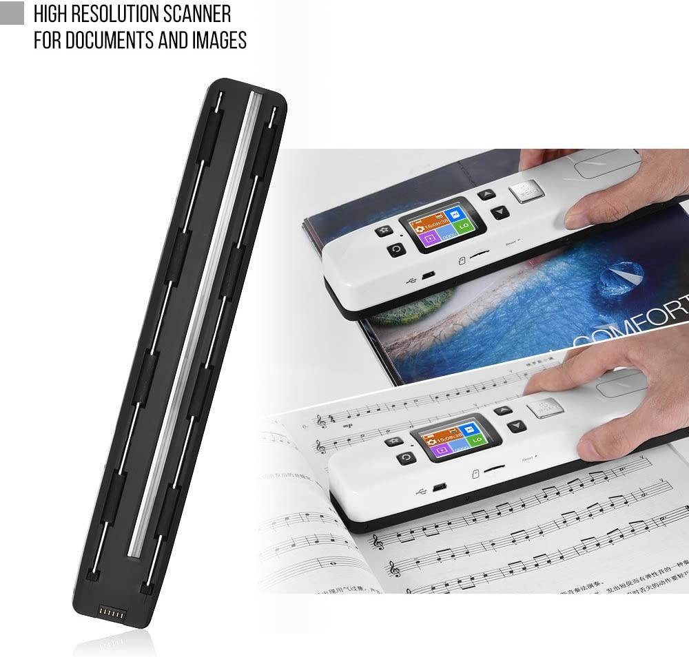 Document Scanner Portable Document High Speed Scanning A4 Size JPEG/PDF BLACK