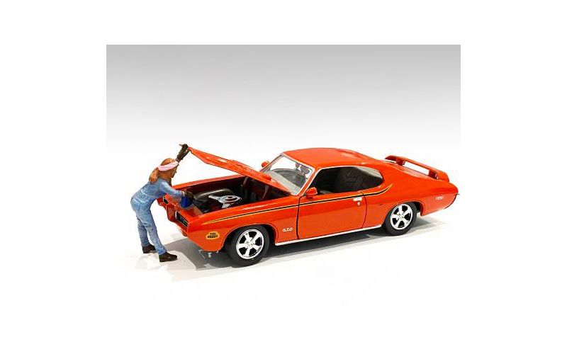Retro Female Mechanic II Figurine for 1/24 Scale Models by American Diorama