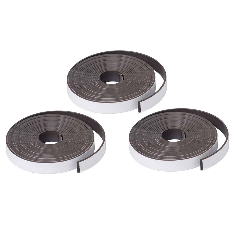 3 Rolls 1" x 10ft Magnet Strips with Adhesive - Dowling Magnets