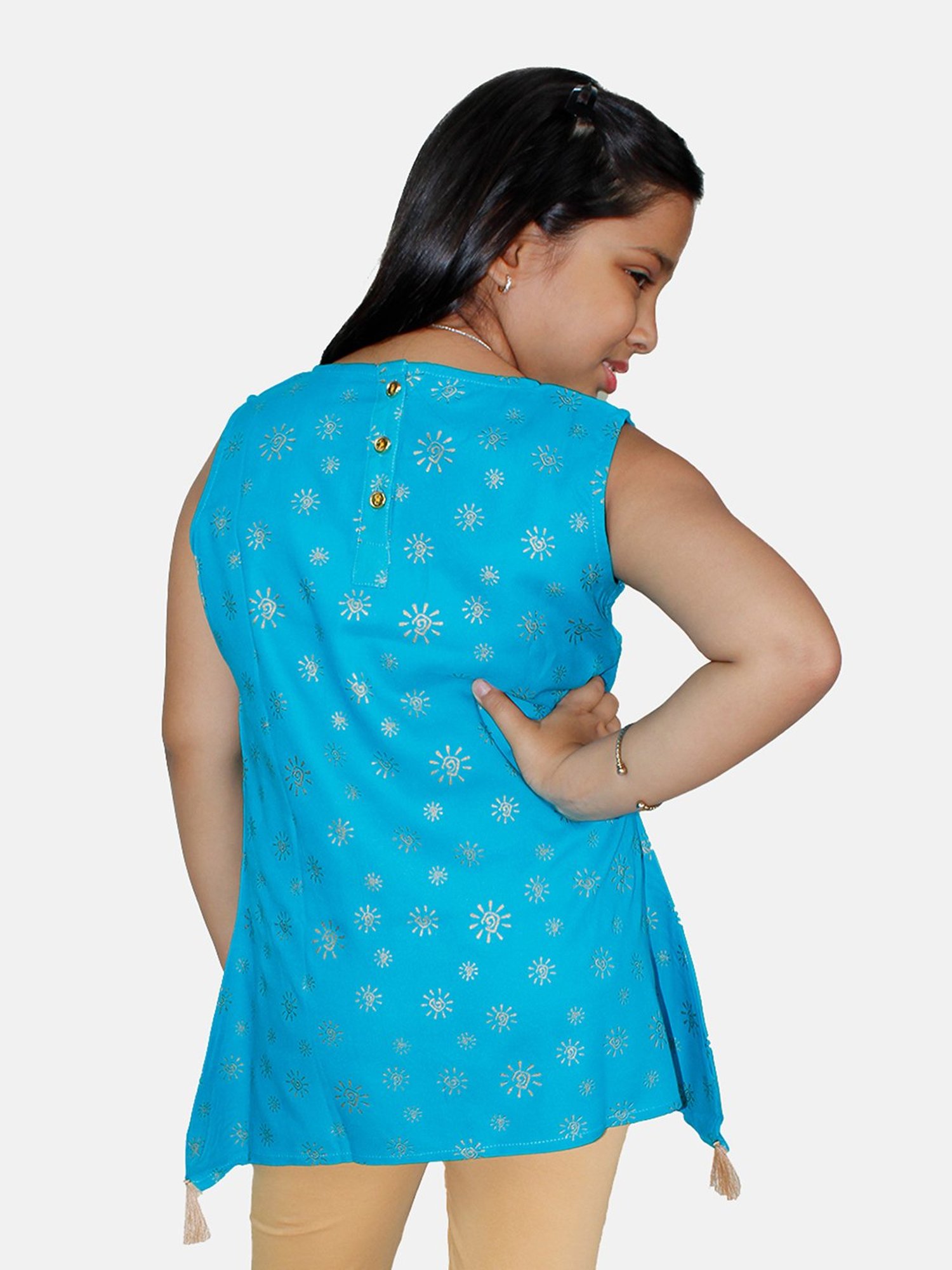 Peppermint Kids Navy Regular Fit Kurta Set