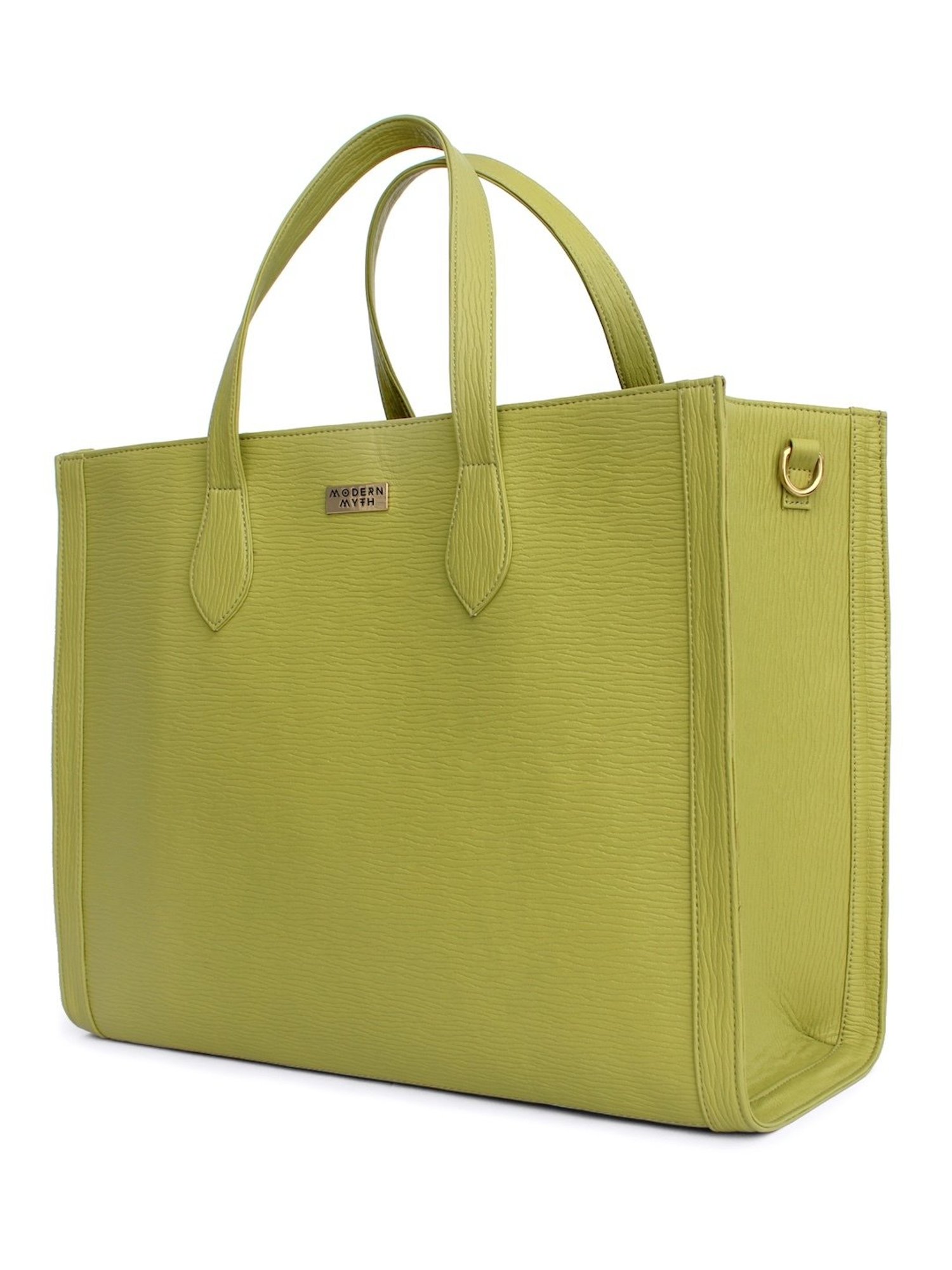 Modern Myth Cosmic Green Textured Large Tote Bag