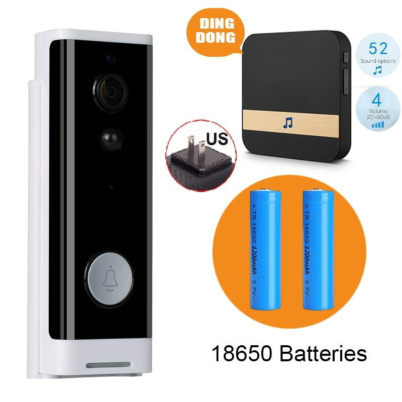 Smart Video Doorbell Intelligent APP Control Wifi Wireless Intercom Door Ring Bell Night Vision Home Security Camera 1080P
