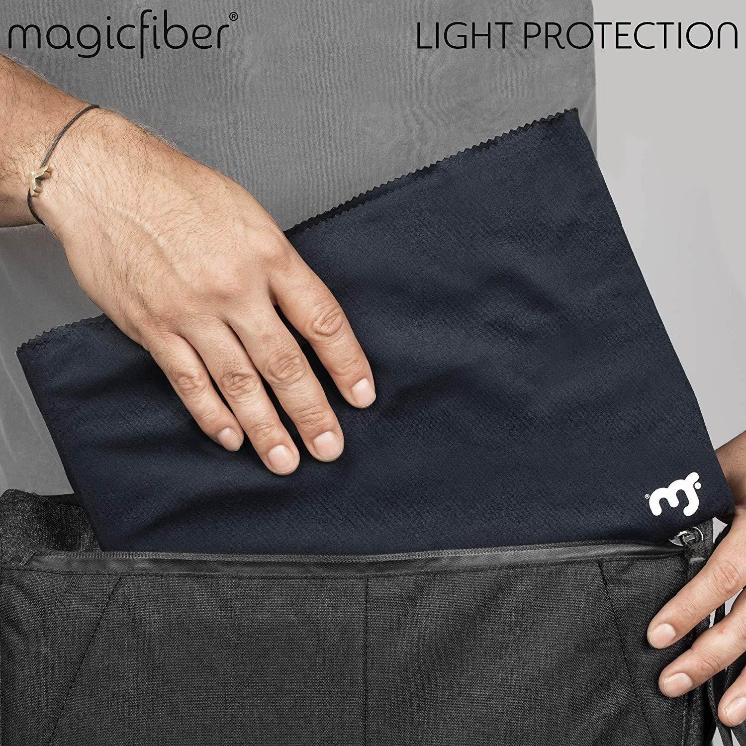 MagicFiber Microfiber 13-13.3 Inch MacBook Pro, Air Sleeve Case (2 Pack) Light Protection and Screen Cleaning for Slim 13-Inch Laptop - Ultra Soft Premium Microfiber in Black, White Marble