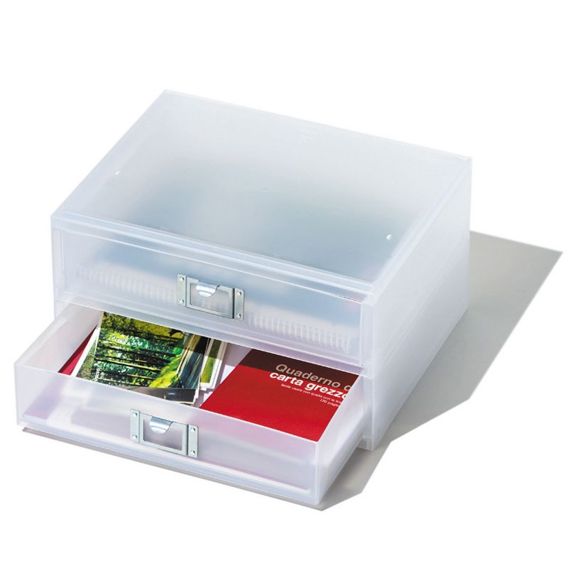 Like-It Versatile Universal Home Office Stackable Storage Drawer Organizer Storage Solution, White (2 Pack)