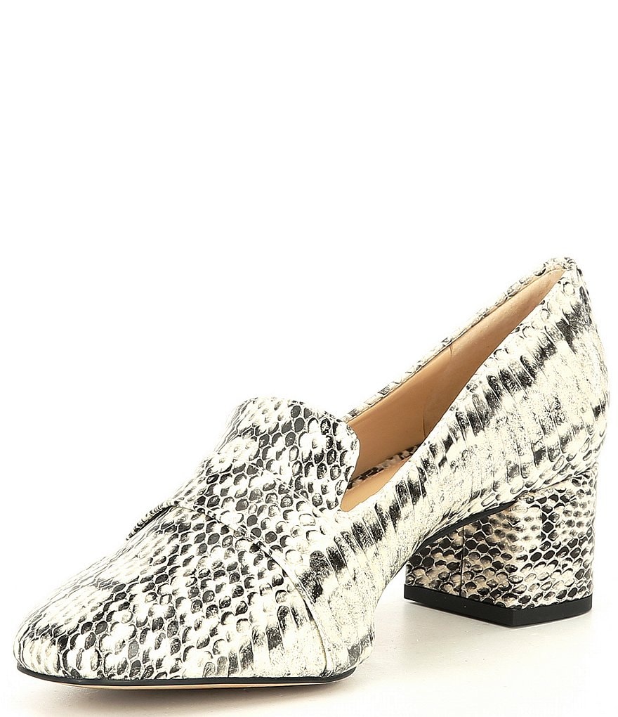 DKNY Eli Leather Logo Hardware Strap Loafers