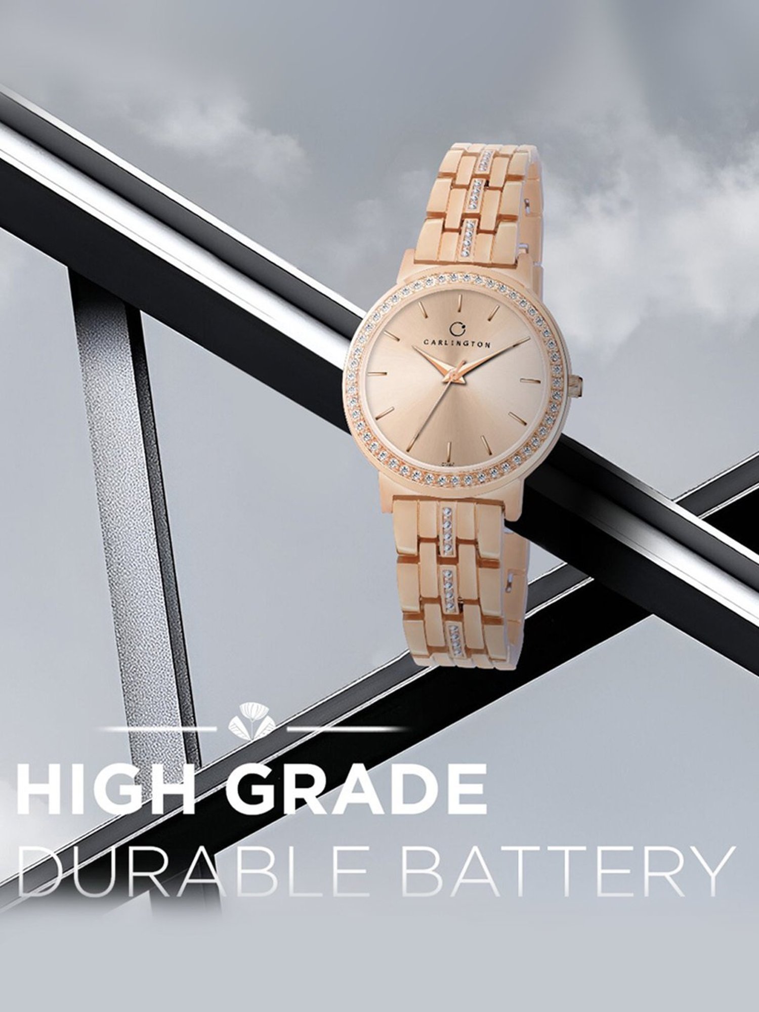 Carlington Iconic 2037 RoseGold Analog Watch for Women