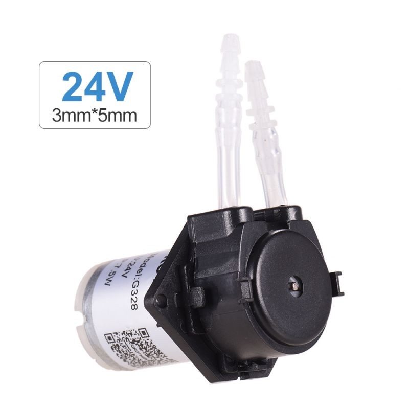 GROTHEN DC 24V Dosing Pump Peristaltic Pump Mini Water Liquid Pump Peristaltic Tube Head Self-Priming Function for Aquarium Lab Chemical Analysis Dosing Additives, Flat Panel Style