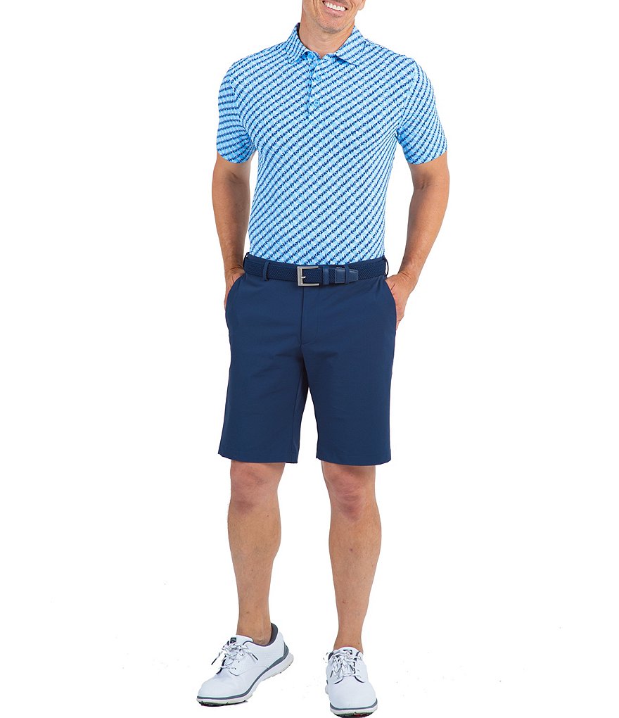 IBKUL Short-Sleeve IceFil&reg; Plaid Polo Shirt