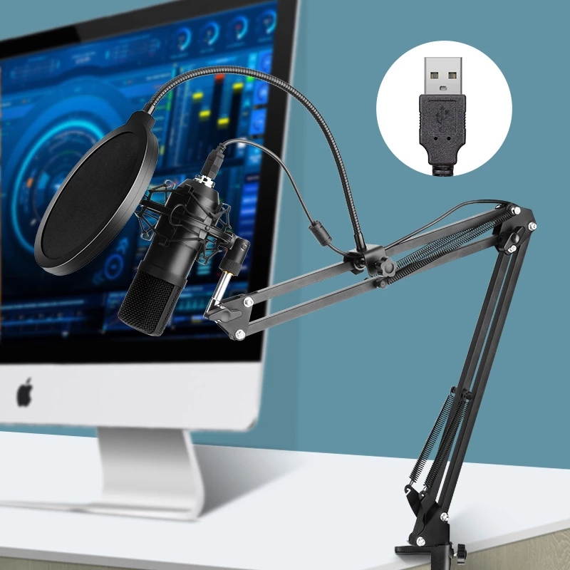 USB Computer Microphone Set 192KHZ / 24Bit High Sampling Rate Professional Podcast Condenser Microphone For PC Karaoke YouTube