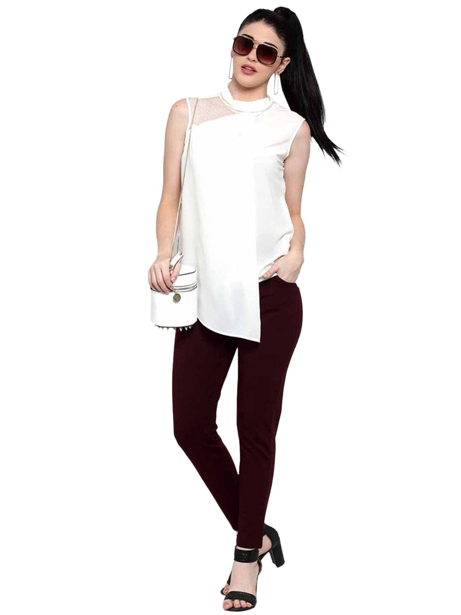 Global Republic White Regular Fit Top