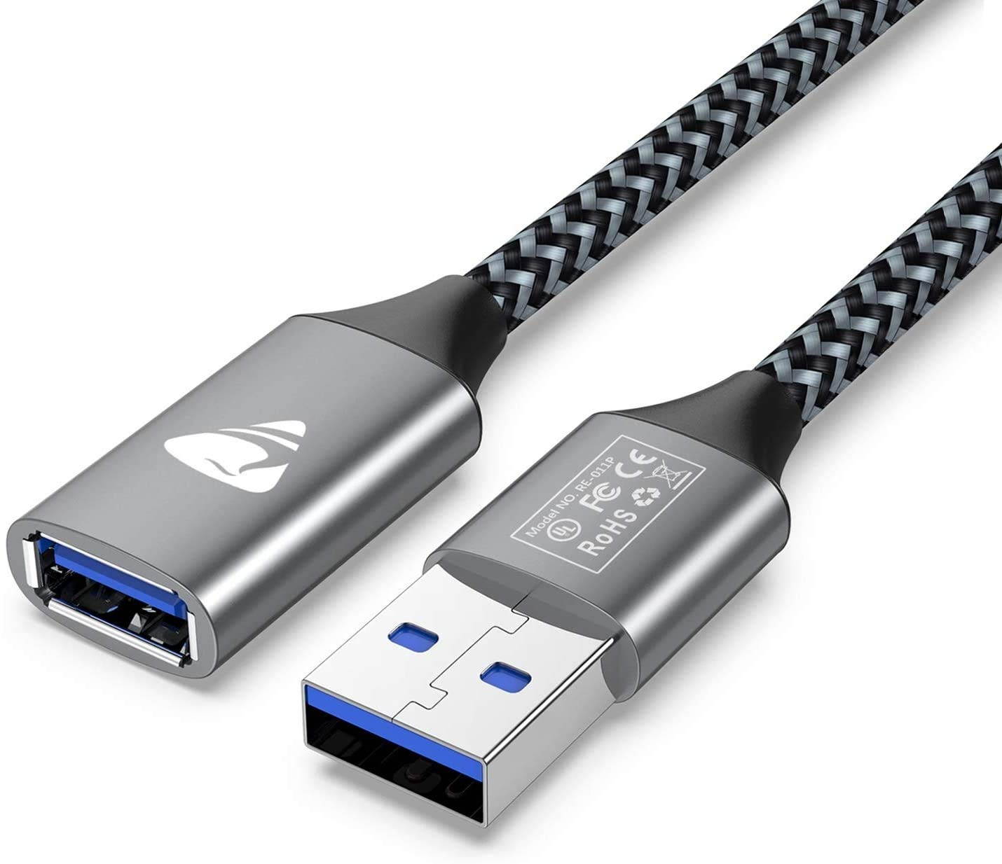USB 3.0 Extension Cable 6FT Type A Male to Female Fast Speed Extension Cord Compatible with Printer Scanner Oculus Camera Card Reader USB Disk PS4/XBOX Controller Webcam Keyboard