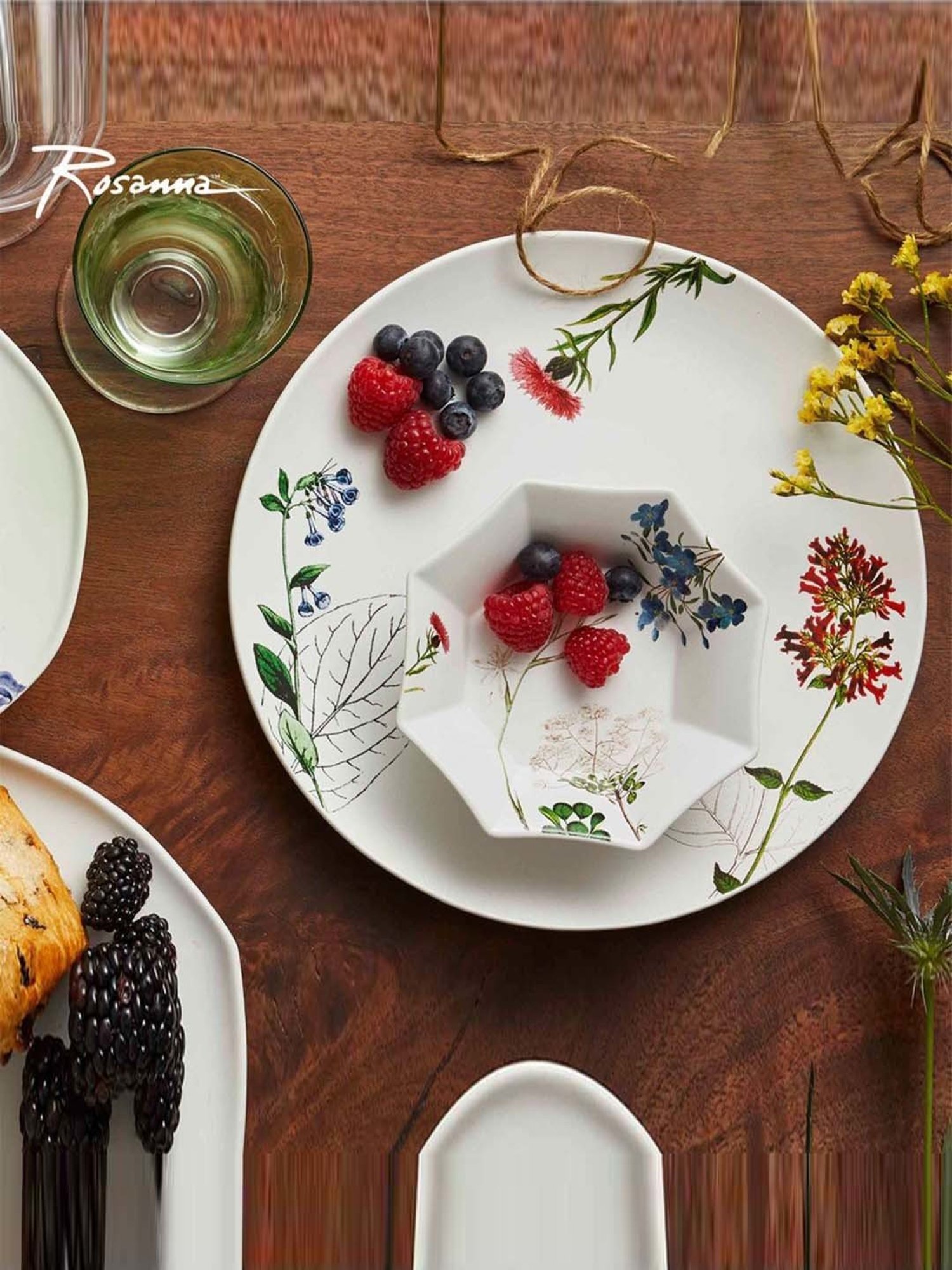 Rosanna 4-Piece Multi Medium Floral Print Appetizer Plate Set